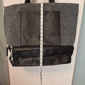 Large Gray and Black Weekender Tote Bag